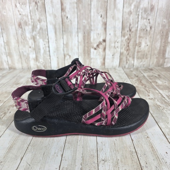 Chaco Shoes - Chaco Sandals Strappy Sporty Walking Casual Pink Black Women's Size 9‎